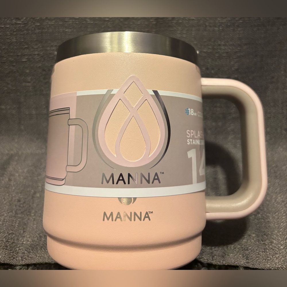 NWT Manna 14 oz BOULDER Rose Quartz Powder Stainless Steel Insulated Mug